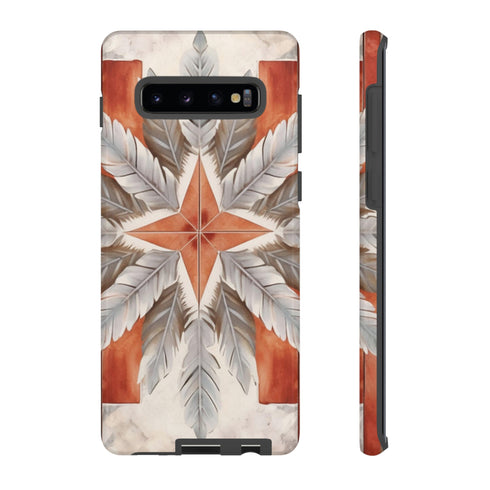 Silver Feather Compass - Impact Resistant Phone Case
